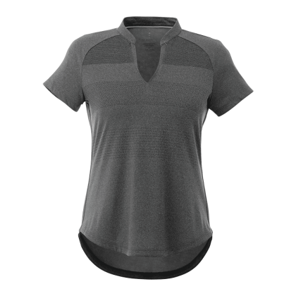 Custom Women's ANTERO Short Sleeve Polo - Heather Dark Charcoal