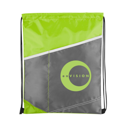 Custom Contrast Cinch Bag - Lime Green