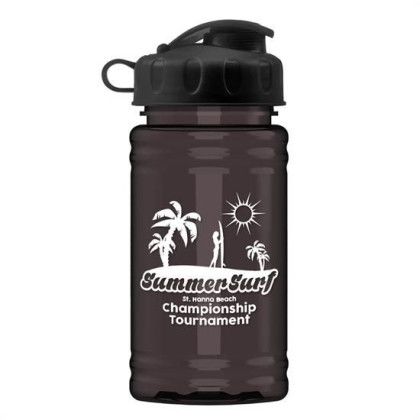 Custom UpCycle - Mini 16 Oz. RPet Sports Bottle With Flip Lid - Transparent Smoke