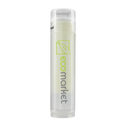 Custom Natural Lip Moisturizer with Organic Ingredients in Clear Tube with Full Color Logo