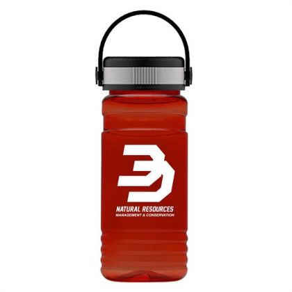 Custom 20 Oz. UpCycle RPET Bottle With EZ-Grip Lid - Transparent Red