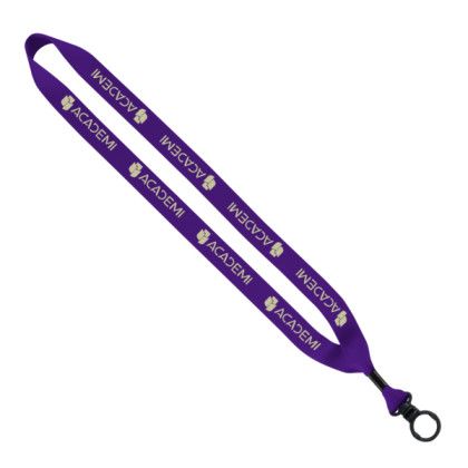 Custom 3/4" Polyester Lanyard - O-Ring - Purple