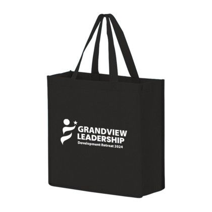 Custom Recycled P.E.T. Non-Woven Tote Bag - Black Custom Recycled P.E.T. Non-Woven Tote Bag - Black
