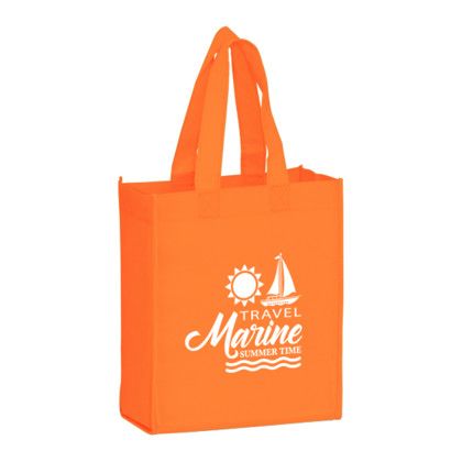 Custom Recycled P.E.T. Non-Woven Tote Bag - Orange