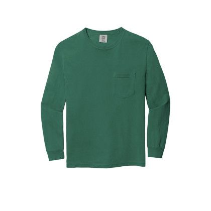 Comfort Colors Heavyweight Ring Spun Long Sleeve Pocket Tee - Light Green