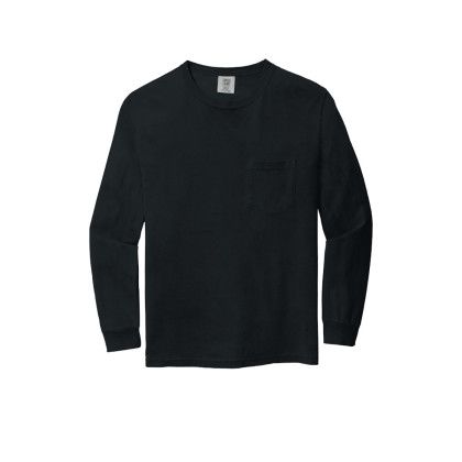 Comfort Colors Heavyweight Ring Spun Long Sleeve Pocket Tee - Black