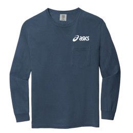 Comfort Colors Heavyweight Ring Spun Long Sleeve Pocket Tee - Blue Jean - Front