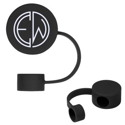 Custom Silicone Straw Topper - Black