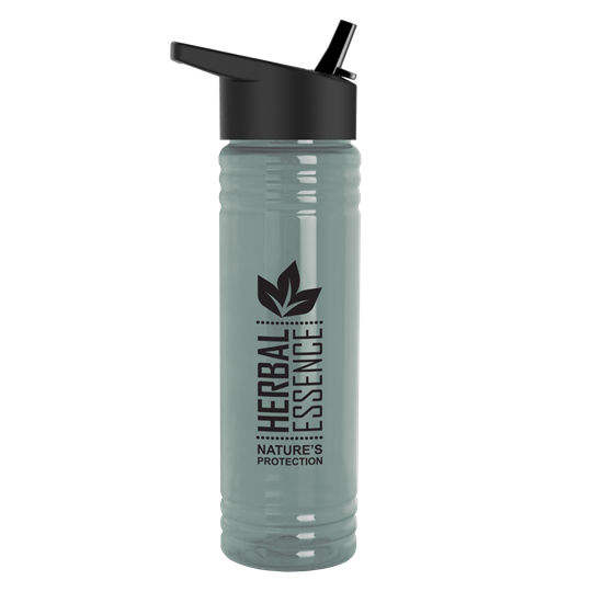 Custom 24 Oz. Slim Fit UpCycle RPET Bottles With Flip Straw Lid