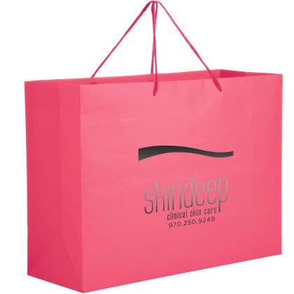 Custom Matte Laminated Euro Tote Bag - Pink