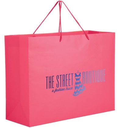 Custom Matte Laminated Euro Tote Bag - Pink
