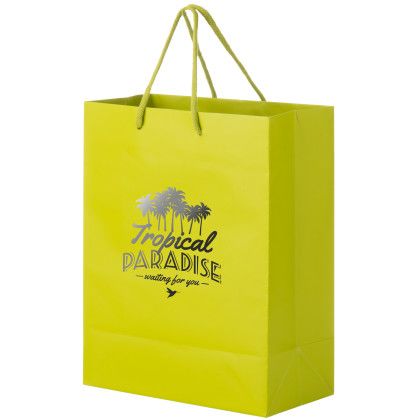 Custom Matte Laminated Euro Tote Bag - Lime Green