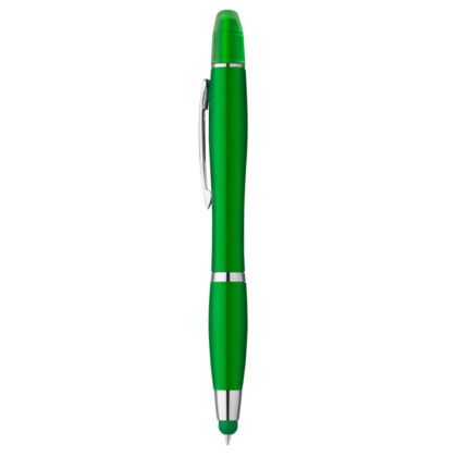 Custom Curvaceous Metallic Stylus Highlighter Pen - Green