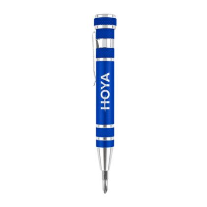 Custom Pocket Pal Aluminum Tool Pen - Blue