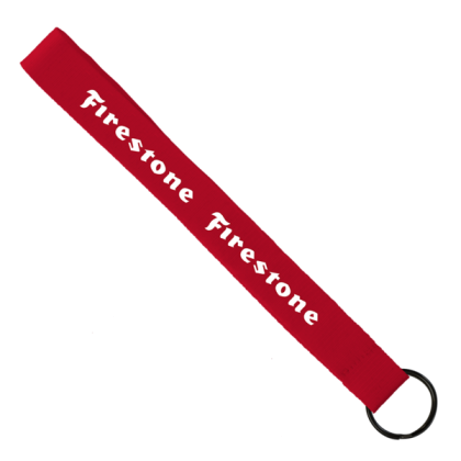 Custom 3/4" Sewn Polyester wrist Keychain with Metal Split-Ring - Red Custom 3/4" Sewn Polyester wrist Keychain with Metal Split-Ring - Red