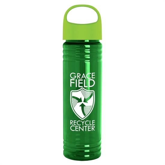 Custom 24 Oz. Slim Fit UpCycle RPET Bottles With Oval Crest Lid