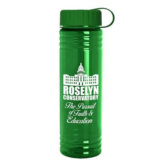 Custom 24 Oz. Slim Fit UpCycle RPET Bottle With Tethered Lid