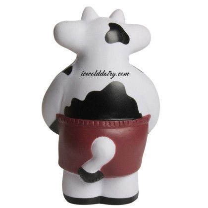 Custom Cool Beach Cow Stress Reliever - Logo Imprinted on Back