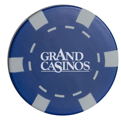 Custom Casino Chip Stress Reliever with Logo Imprint - Blue