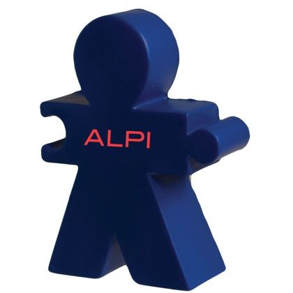 Custom Solidarity Figure Stress Reliever with Logo Imprint - Blue