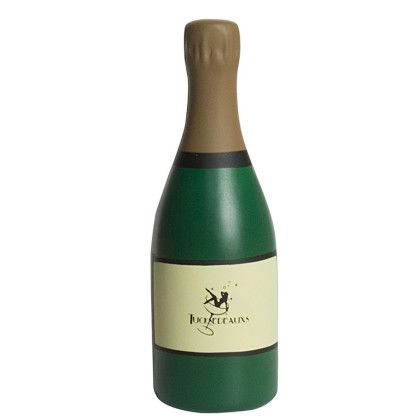 Custom Champagne Bottle Stress Reliever with Logo Imprint