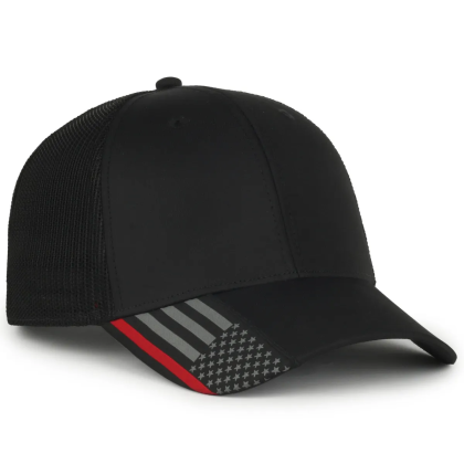 Custom Performance Cap with American Flag Visor - front