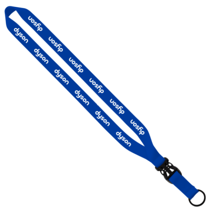 Custom 3/4" Polyester Lanyard - Slide Buckle Release, Split- Ring - Royal Blue