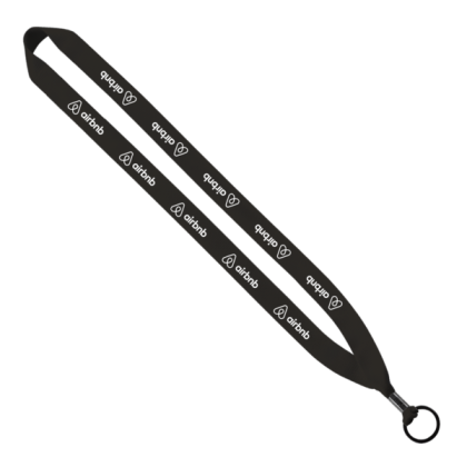 Custom 3/4" Polyester Lanyard 36" Custom Length - Black