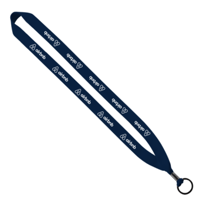 Custom 3/4" Polyester Lanyard 36" Custom Length - Navy