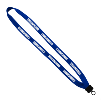 Custom 5/8" Polyester Lanyard - Plastic Clamshell, O-Ring - Royal Blue