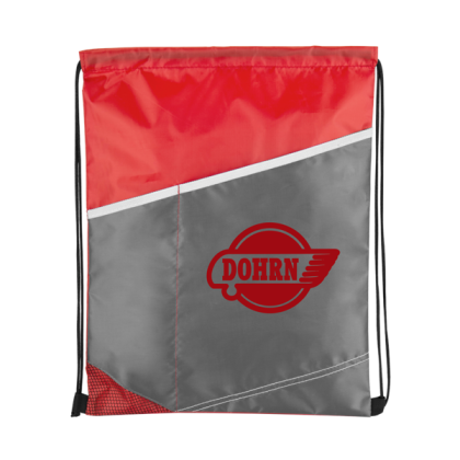 Custom Contrast Cinch Bag - Red