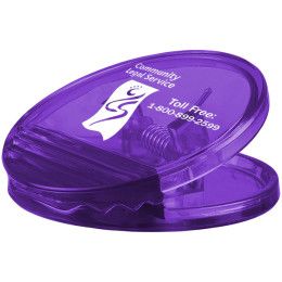 Custom Small Round Bag Clip with Magnet - Translucent Purple