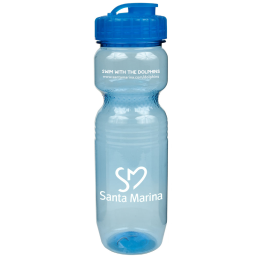 Custom 26oz Translucent Jogger Bottle with Flip Top Lid - Translucent Blue