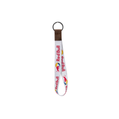 Dye Sublimated Keychain with Leather Accent - Distressed Brown