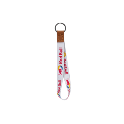 Dye Sublimated Keychain with Leather Accent - Tan