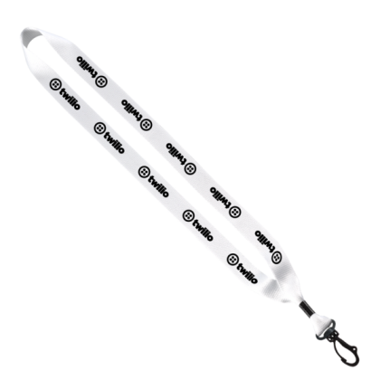 Custom 3/4" Polyester Lanyard - Swivel Snap Hook - White