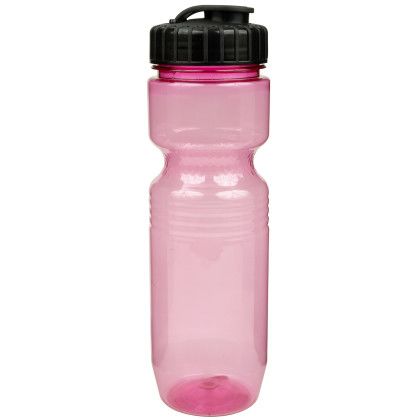 Custom 26oz Translucent Jogger Bottle with Flip Top Lid - Translucent Pink