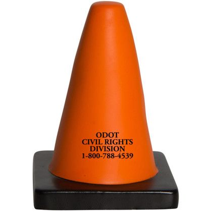 Custom Construction Cone Stress Reliever with Imprint