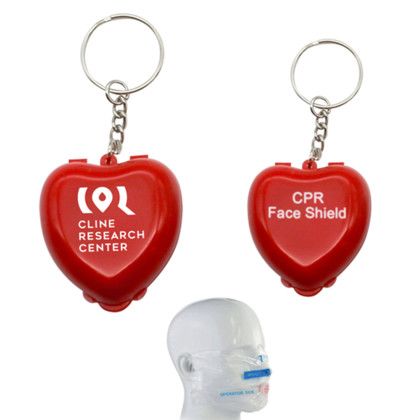 Custom CPR Mask Key Chain - White