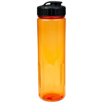 Custom 24oz Prestige Bottle with Flip Top Lid - Translucent Orange