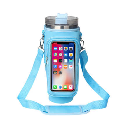Custom Cocona Water Bottle Pouch - Blue