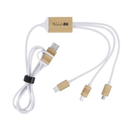 Custom BambooTunes 5-in-1 Charging Cable - White Custom BambooTunes 5-in-1 Charging Cable - White