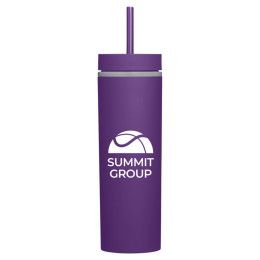 Custom Adventure 16oz Insulated Tumbler With Straw - Purple