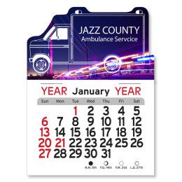 Peel-N-Stick® Calendar- Ambulance- Full Color