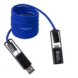 Custom All Over Braided Long Cable Extender - Blue
