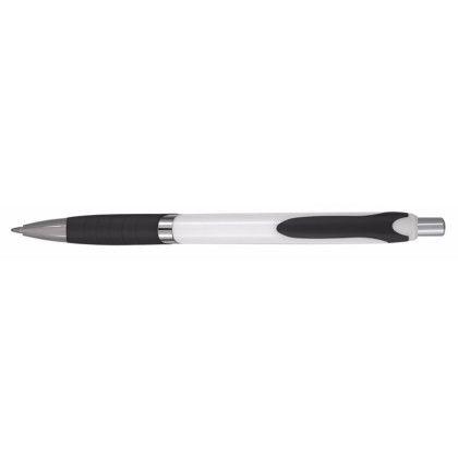 Custom White Epiphany Pen - Black with Blue Ink