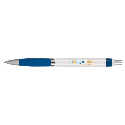 Custom White Epiphany Pen - Blue with Blue Ink