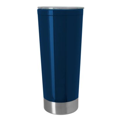 Custom Iconic Tumbler - 20 oz. - Dark Blue/Silver