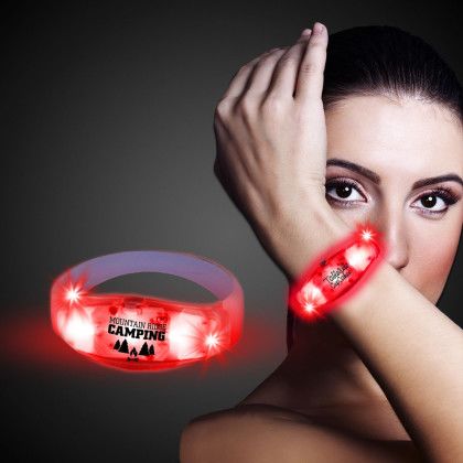 Custom Red LED Stretchy Bangle Bracelets with Logo Custom Red LED Stretchy Bangle Bracelets with Logo
