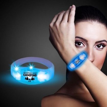 Custom Blue LED Stretchy Bangle Bracelets